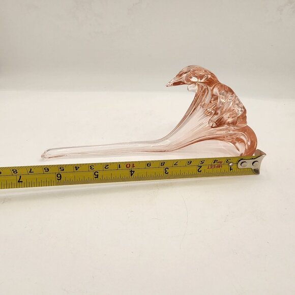 Vintage 1960’s Pink Iridescent Lily Blown Art Glass By Langsam-Billig,  Taiwan - Picture 5 of 6